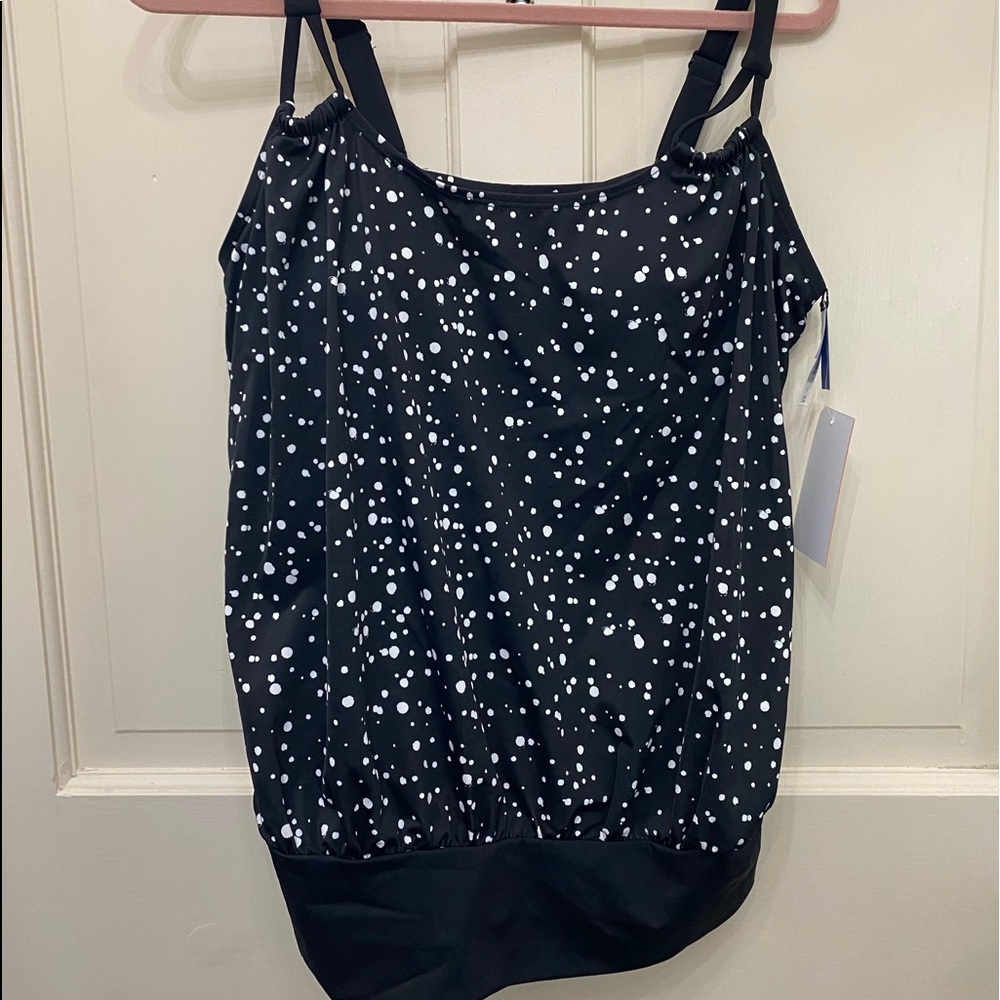 New Swimsuits for All B & W bathing suit top.